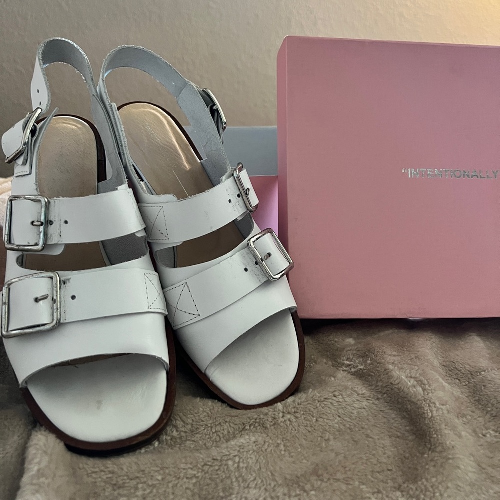 Intentionally Blank Sling Back Open Toed Sandals
